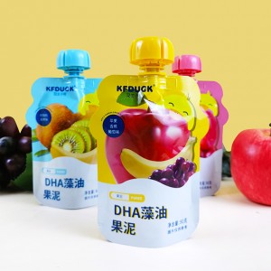 Customize Printed Baby Food Packaging Bag Juice Fruit Spout Pouch With Cap