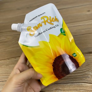 Customized Print Food Grade Material Colored Drink Aluminium Foil Liquid Stand Up Pouch With Spout For Sunflower Cooking Oil