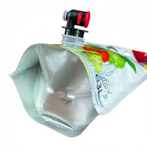 Custom Aluminum Foil Juice 2L 3L 5L 3 Gallon Wine Beer Bib Bag Double Fold Bottom Spouted Bag With Valve Tap Stand Up Pouch