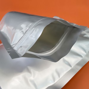 In Stock Doypack Food Grade Material Stand Up Ziplock Plastic Pouch Pure Aluminum Foil Food Packaging Bags