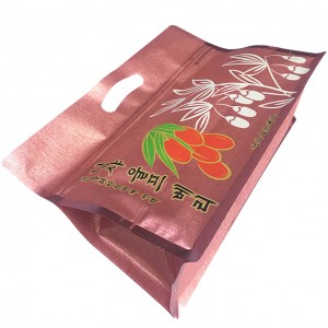 Factory Professional Custom Flat Bottom Zipper Frosted Dried Fruits Rice Food Packaging Bags With Handle