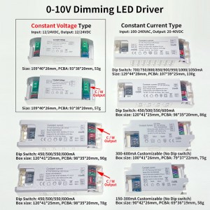သမားရိုးကျ 100-240VAC 0-10V အမှိန်အလင်း LED Driver LEDEAST FKS-VQ7W15XB