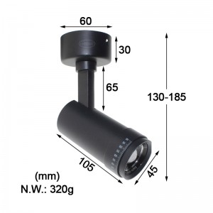 CT02 10~60D Zoomable LED Tracklight