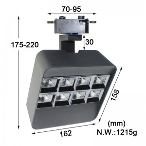 Głowica oświetleniowa LED o mocy 35 W, kwadratowa LEDEAST TL27A-35