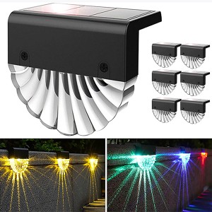 Solar Step Lights Outdoor Waterproof Warm White +Color Changing
