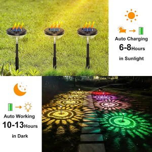 Solar Pathway Lights LED Low Voltage Outdoor Waterproof Warm White Color Changing + Warm White