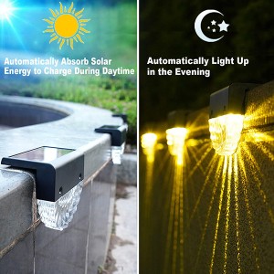Solar Step Lights Outdoor Waterproof Warm White +Color Changing