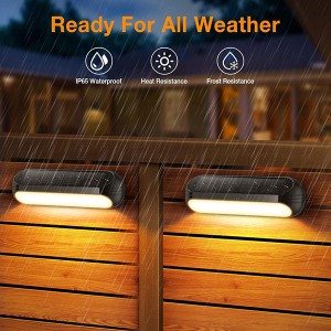 Solar Step Lights Outdoor Waterproof Warm White + Color Changing