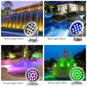 RGBW LED Fountain Light Pond Light Color Changing Wireless Remote Control
