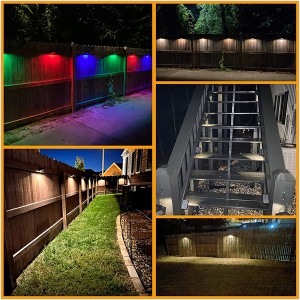 Solar Step Lights Outdoor Waterproof Warm White + Cool White + RGB