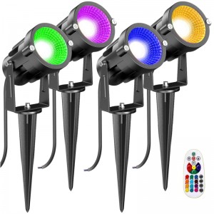 RGB Landscape Lighting Color Changing RF Remote Control Outdoor Waterproof