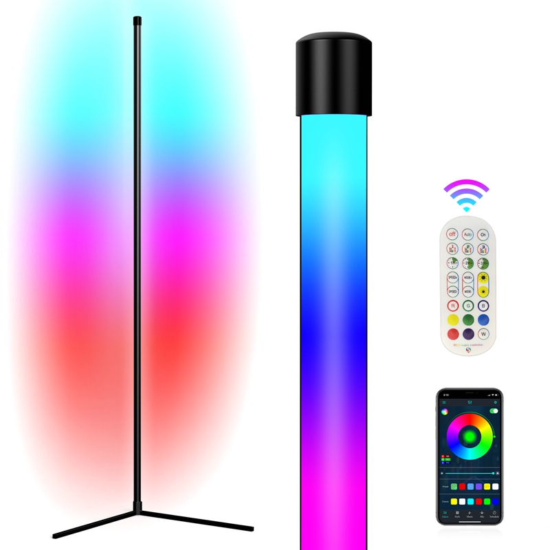 High Performance Corner Vertical Floor Lamp - RGB LED Corner Floor Lamp Remote Control Bluetooth – LIGHT SUN