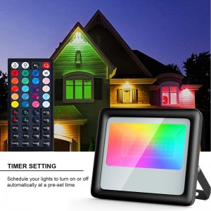 LED RGB Flood Light Remote Control Multi Colored Outdoor Waterproof Color Changing