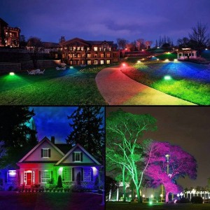 LED RGB Flood Lights Remote Control Multi Colored Outdoor Waterproof Color Changing