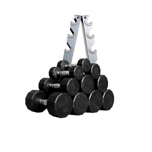 Gym dodecagon rubber dumbbell set（MOQ：500pcs）