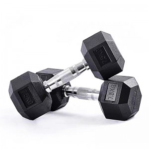 Hex Rubber Coated Cast Iron Dumbbell（MOQ：1000kg）