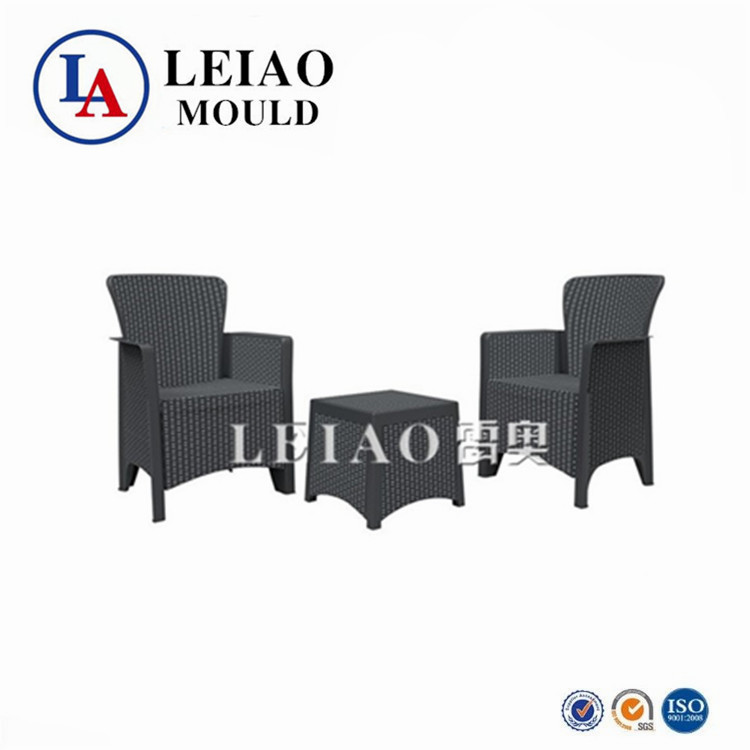 Polypropylene Plastic Rattan Chair Injection Mould Breathable Plastic Stacking Dining Restaurant Cane Chair and Table Mold Tooling