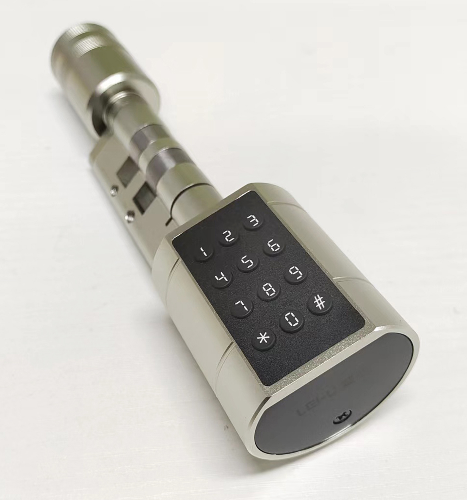 LVD-11 Keyless Euro Profile Cylinder Tuya Bluetooth Smart Door Lock Fingerprint Electronic Lock with APP Remote