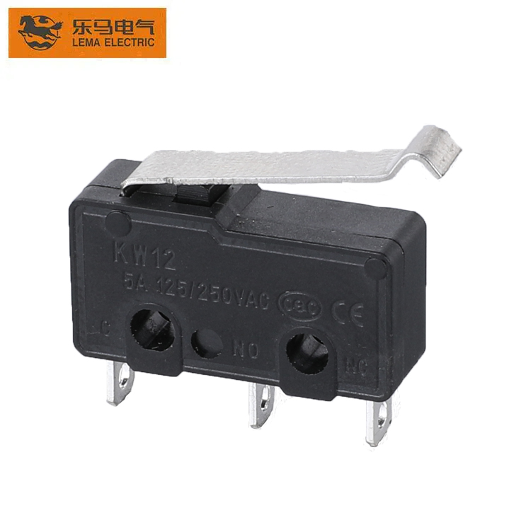 Quality Inspection for Automotive Micro Switch - Mini Mcro Switch Long Bent Lever 5A Black Solder Terminal – Lema