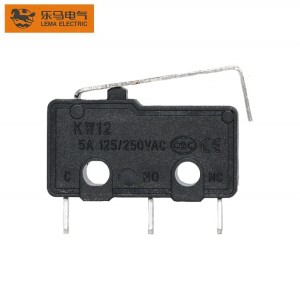 Mini Micro Switch Right Angle Bend Lever Black  KW12-75A Sensitivily