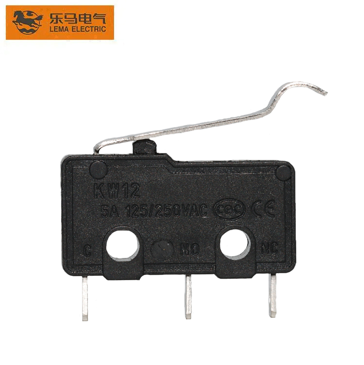 OEM Factory for 5e4 25t85 Micro Switch - Lema Brand Mini Micro Switch  Long Bent Lever 5A Black KW12-55 – Lema