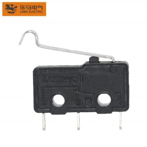 Factory Supply Mini Micro Switch Sensitive Black Long Bent Lever 5A