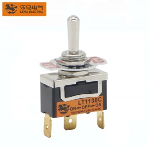 Mini Toggle Switch  250 Quick Connect Terminal ON-OFF-ON LT1130C