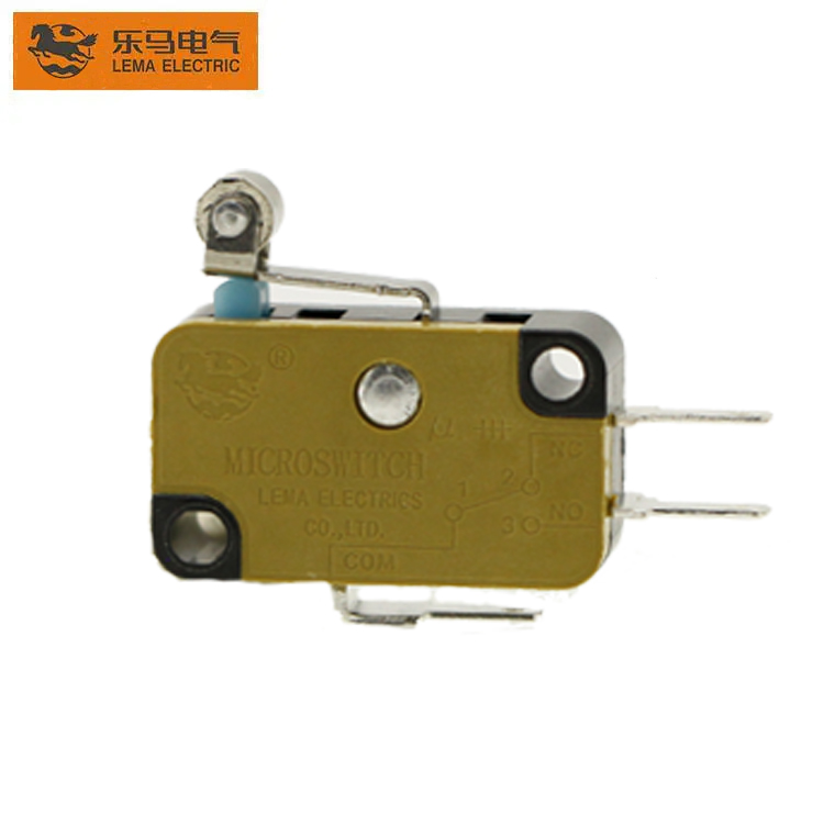 Popular Design for Micro Switch 16a 250v - Micro Switch Yellow and Black Short Roller Lever KW7N-3R – Lema