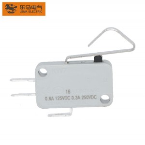 Micro Switch Grey KW7-4 Solder Terminal Long Bent Lever 16A