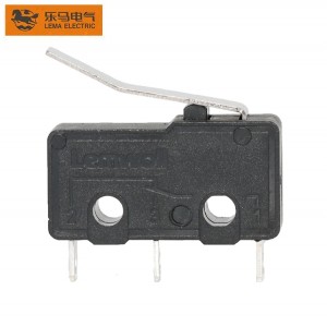 Mini Micro Switch Bent Lever KW12-12 Black 5A