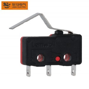 Compact Micro Switch Red and Black Snap Long Bent Lever KW12-3