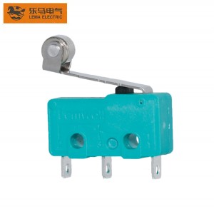 Mini Micro Switch Roller Lever Solder Terminal Green KW12-2