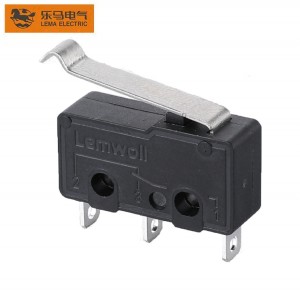 Mini Mcro Switch Long Bent Lever 5A Black Solder Terminal
