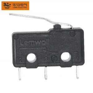Factory Supply Mini Micro Switch Black KW12-17 Long Bent Lever 5A
