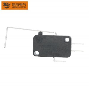 Micro Switch Right Angle Bend Long Lever Black KW7-951 Solder Ternimal