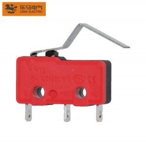 Compact Micro Switch Red and Black Snap Long Bent Lever KW12-3