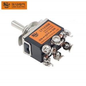 Lema LT1230B Double pole ON-OFF-ON toggle switch 15A for electrical equipment