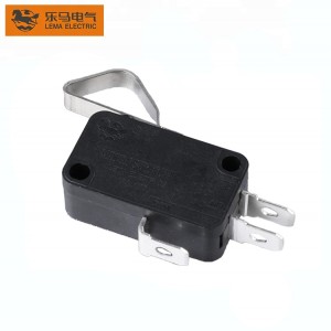 Micro Switch Long Bent Lever Black Solder Terminal KW7-4