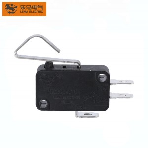 Micro Switch Long Bent Lever Black Solder Terminal KW7-4
