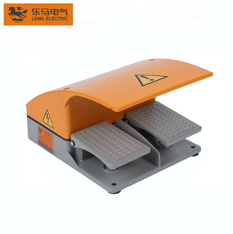 China Wholesale Transcription Foot Pedal Manufacturers –  High Quality LF-61 Electric Push Button Metal Double Pedal Foot Switch for Dental – Lema
