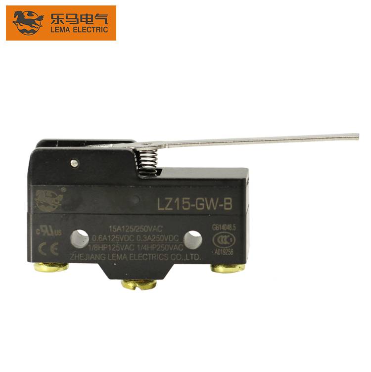 High quality Lema LZ15-GW-B mechanical hinge lever micro switch(lxw-16a)
