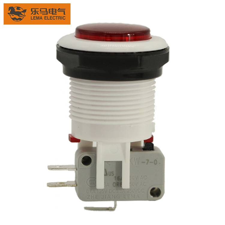 Lema PBS-001 34mm red plastic push button micro switch no nc push button switch