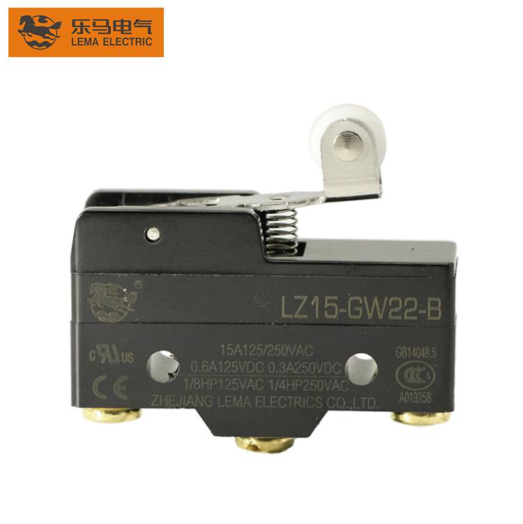 China Wholesale Micro Switch 12v Factories –  LZ15-GW22-B mechanical short hinge plastic roller lever magnetic micro switch – Lema