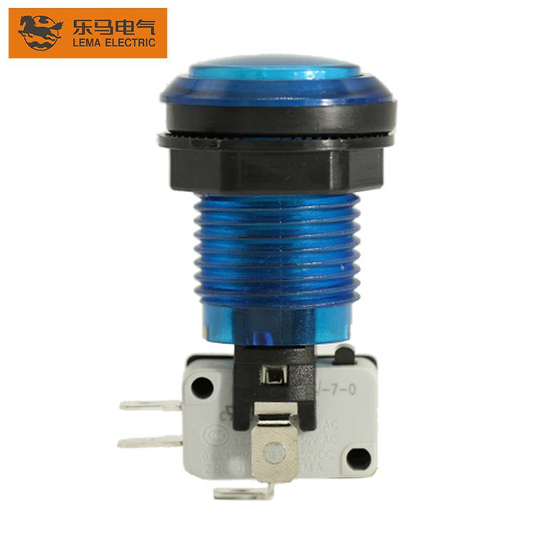 Lema PBS-003 blue led push button switch with m...