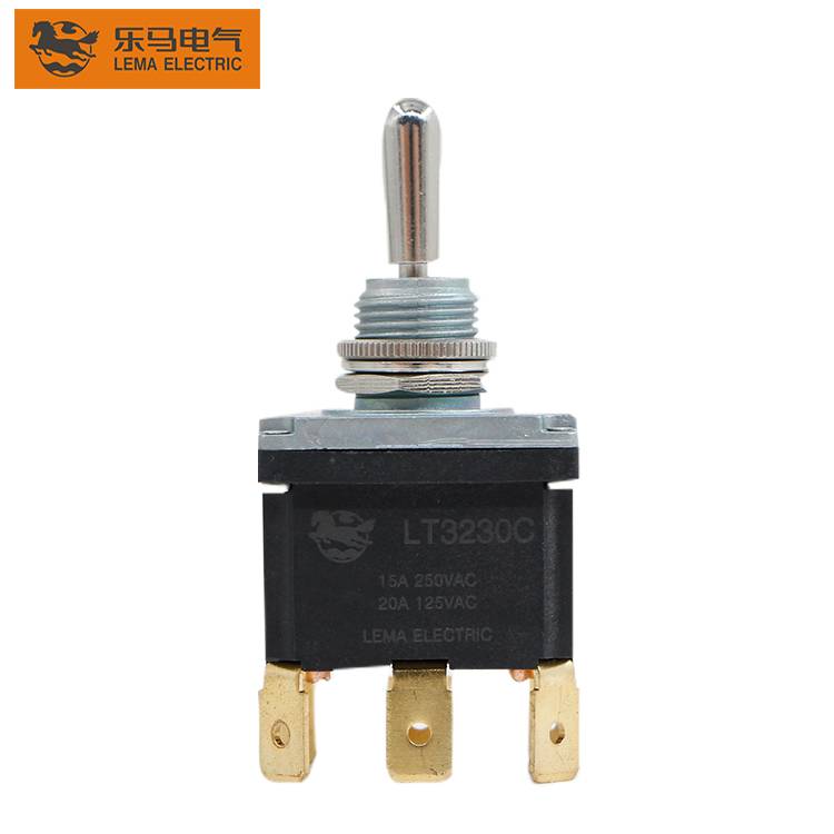 China Wholesale Touch Toggle Switch Factory –  LT3230C Spade terminal heavy duty toggle Switch DPDT ON/OFF – Lema