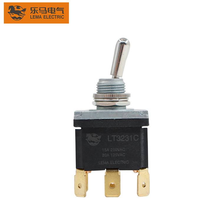 LT3231C metal spring return toggle switch 6 pin on off toggle switch