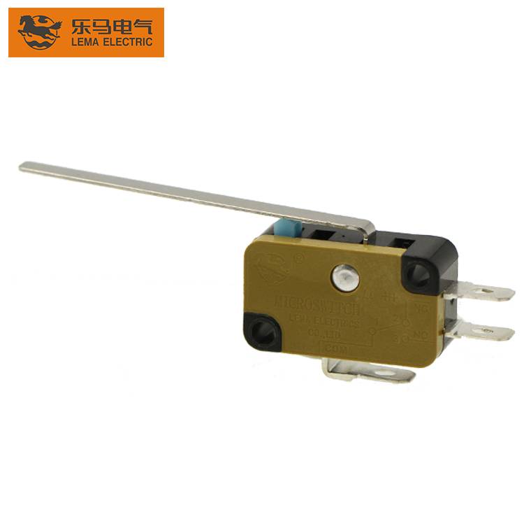 Wholesale Price Kw4a Microswitch - Lema KW7N-9T long lever solder terminal micro switch snap action microswitch for air conditioner – Lema