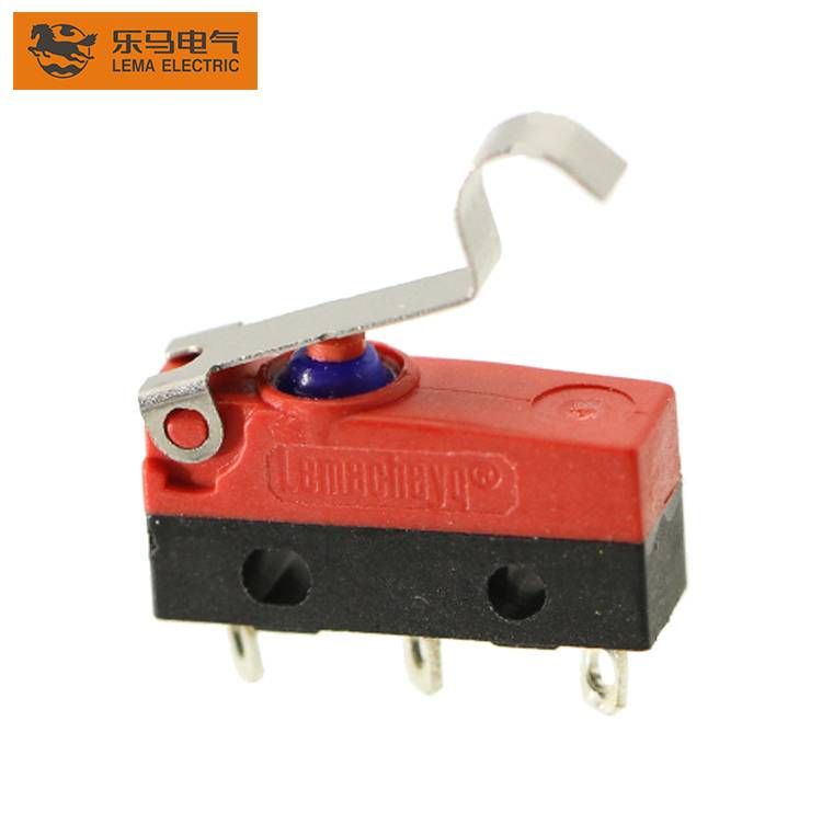 China Wholesale Roller Plunger Door Switch Quotes –  Lema KW12F-5 bent lever sensitive waterproof micro switch 12v ip67 – Lema