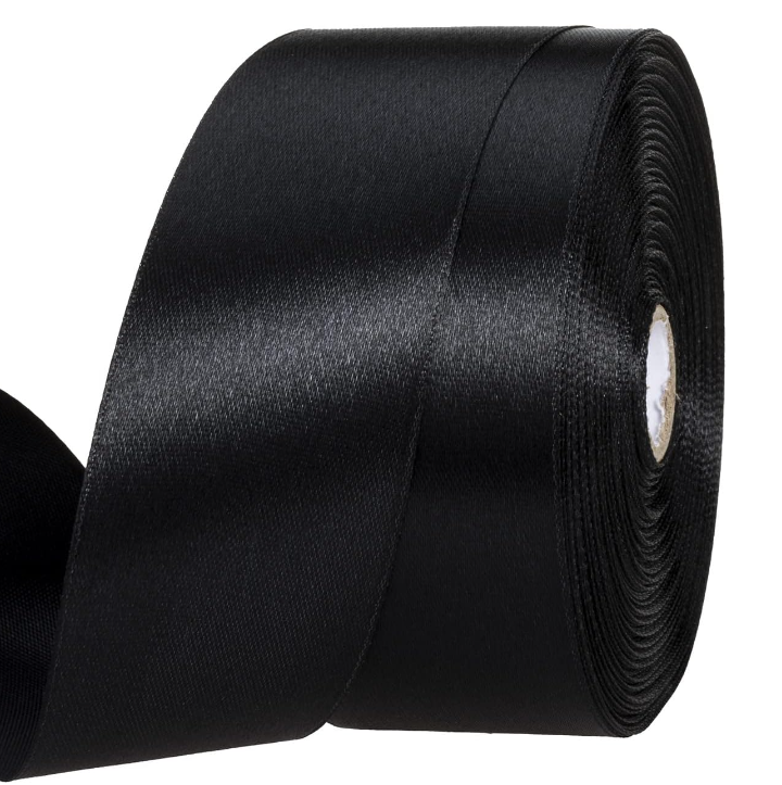 LEMO 1 12 Inch Black Solid Satin Ribbon Craft Fabric Ribbon for Gift Wrapping Floral Bouquets Wedding Party Decoration