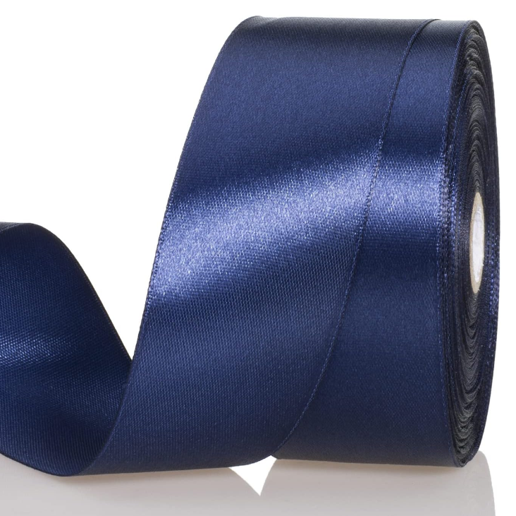 LEMO 1 12 Inch Navy Solid Satin Ribbon Craft Fabric Ribbon for Gift Wrapping Floral Bouquets Wedding Party Decoration